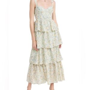 ASTR the Label Pastel Ruffle Midi Summer Dress